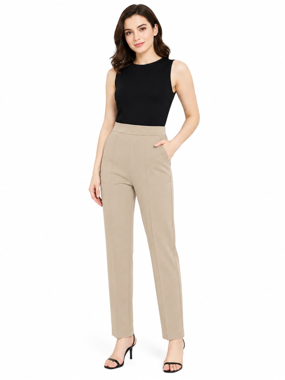 Urban CoCo High Waisted Pull On Straight Leg Pants